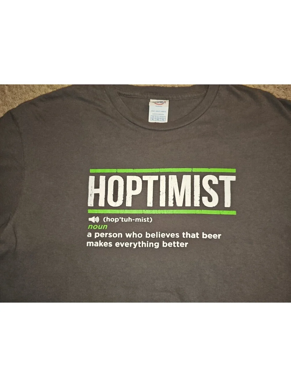 HOPTIMIST Definition for Craft Beer Lovers Classic T-Shirt Size XL (216)